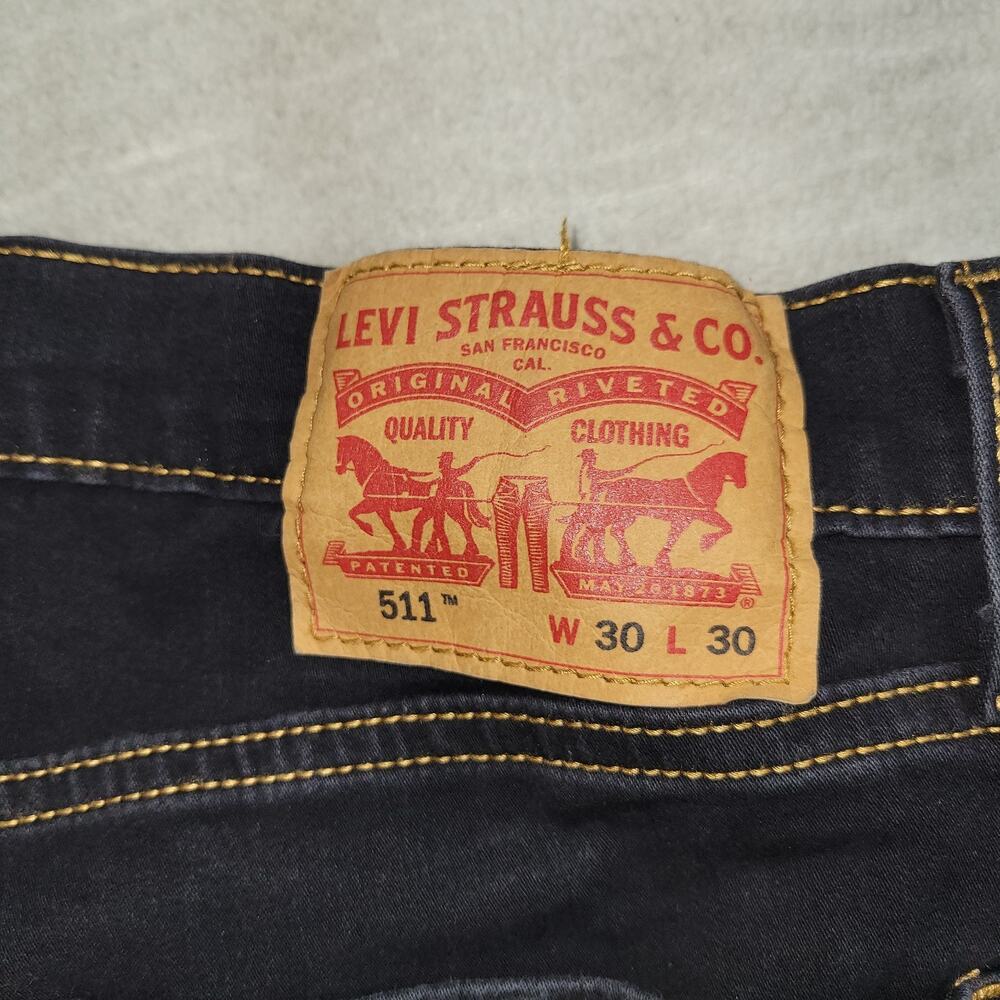Levis Jeans Womens Size 30X30 Black Skinny Straight Pants WPL 423 Gorpcore Y2k - Picture 13 of 14